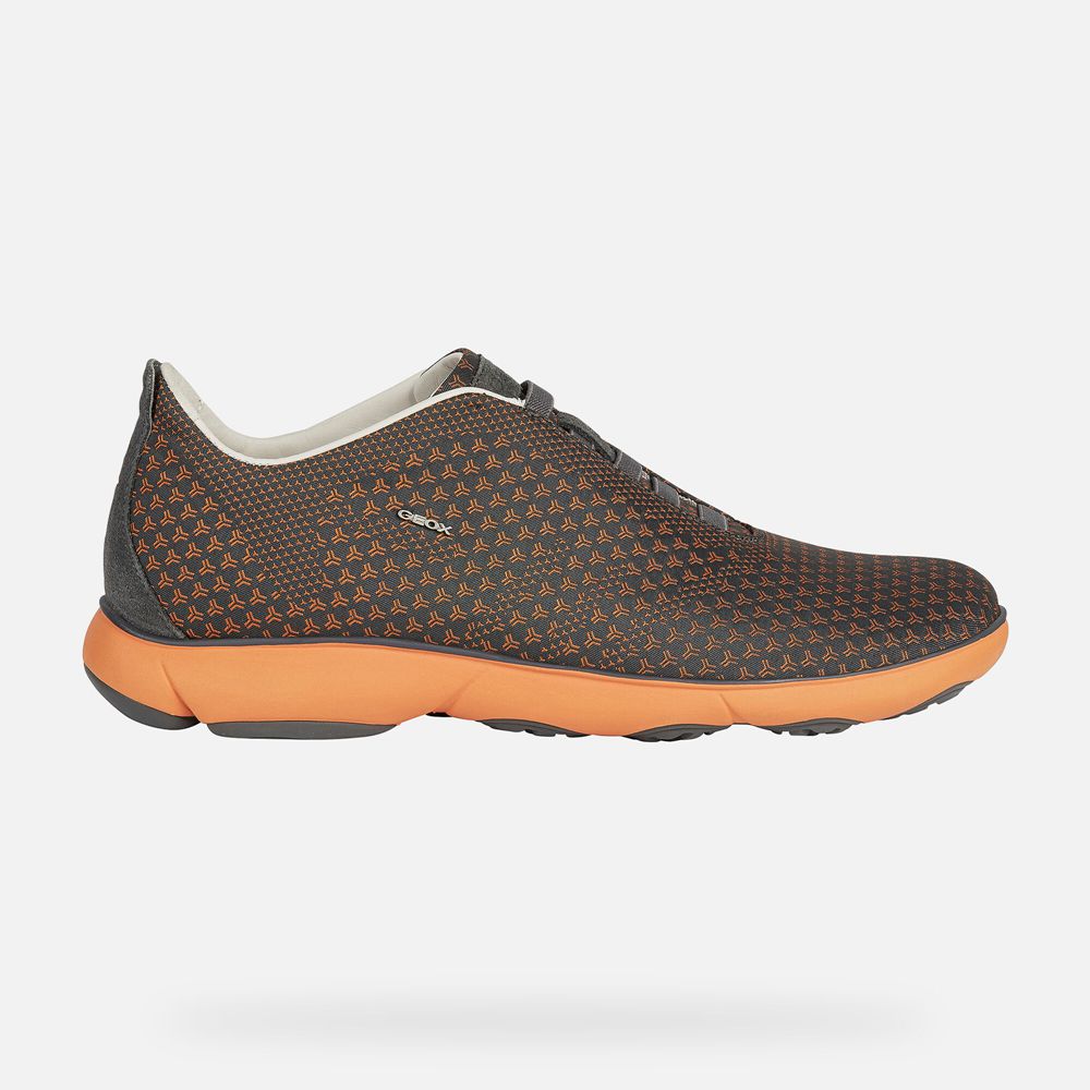 Basket Geox Nebula - Grise Foncé/Orange - Homme 058364-UMD